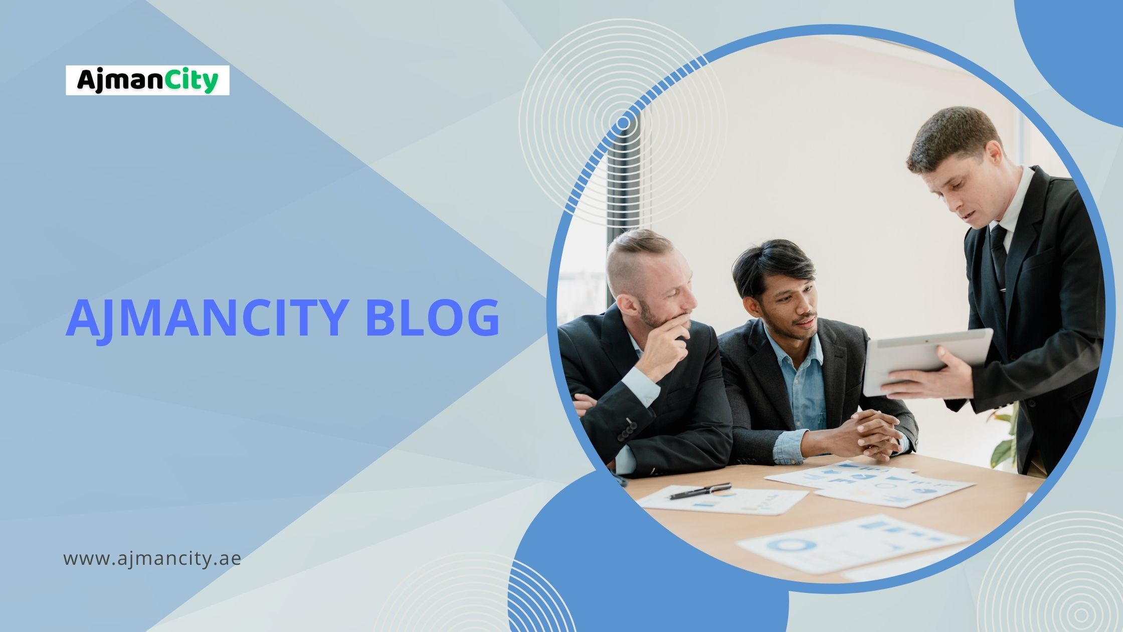 Blue Monochrome Photocentric Business Blog Banner